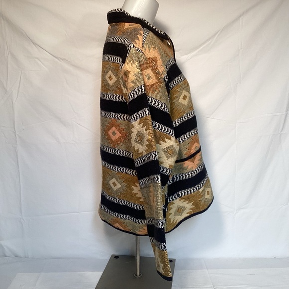 Southwestern Aztec Patterned Tapestry Jacket By Jane Ashley Women’s Size Large - Picture 4 of 14